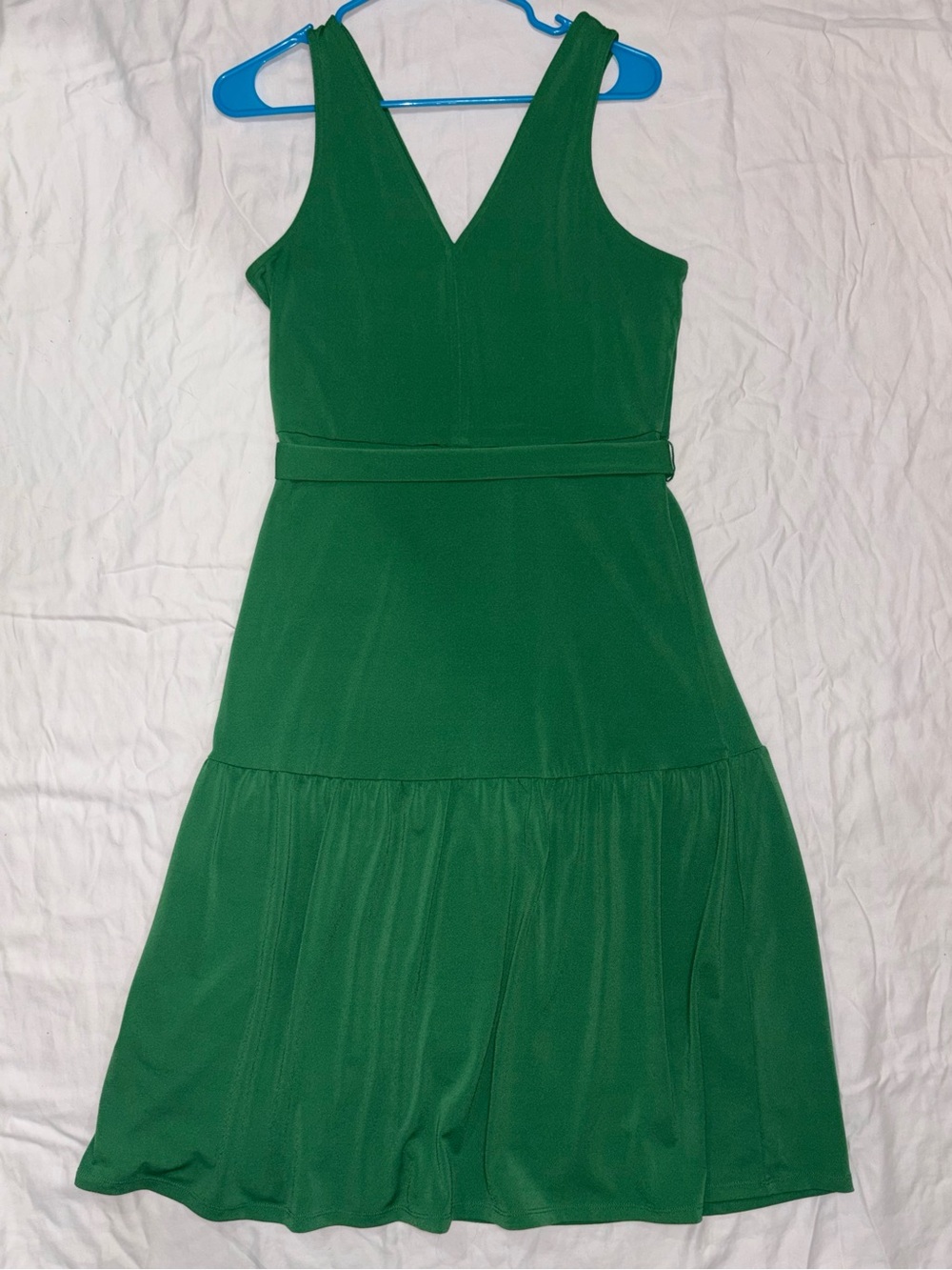Banana Republic Petite Small Green Sleeveless Tiered Midi Dress